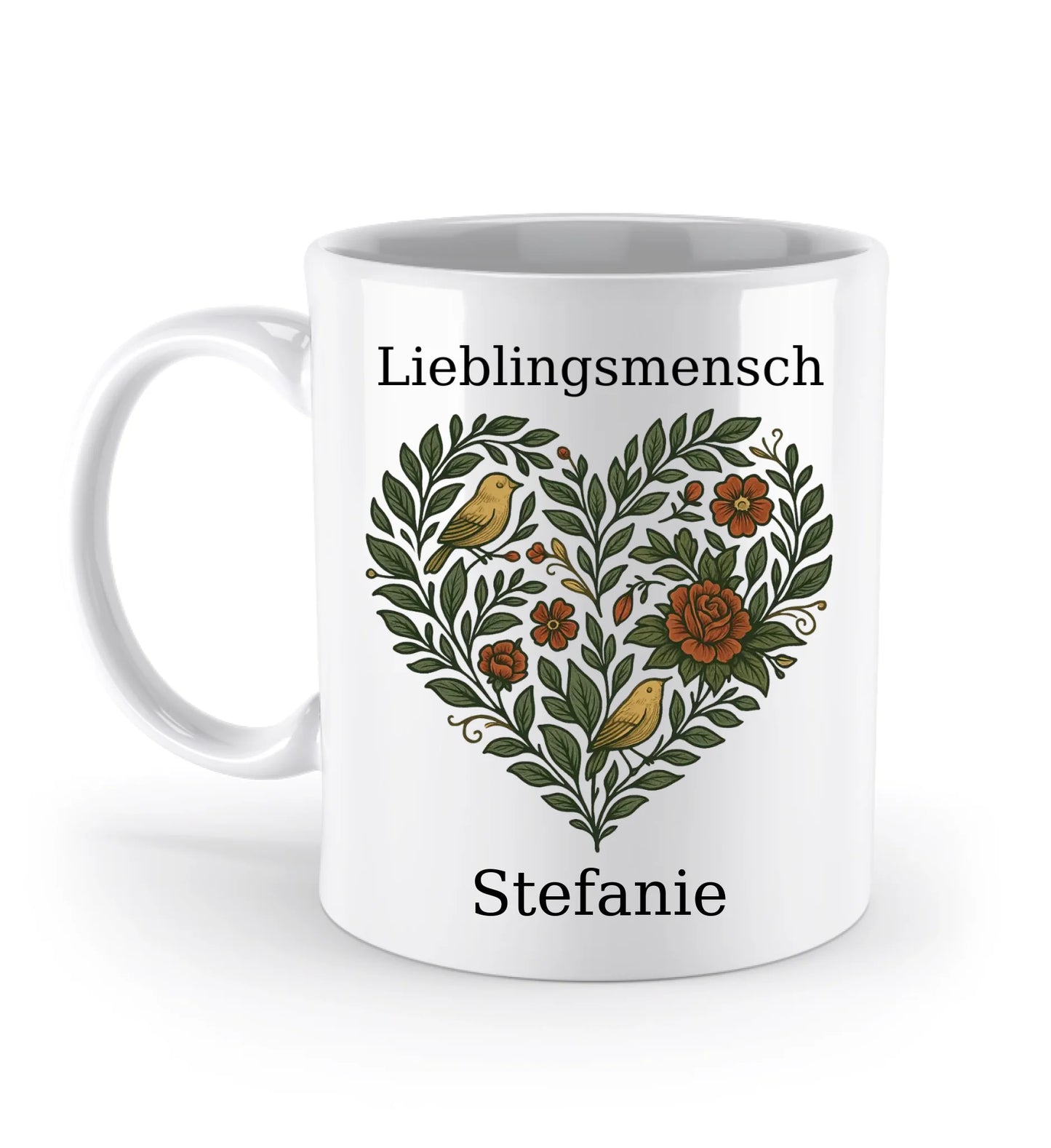Florales Herz - Personalisierbare Tasse